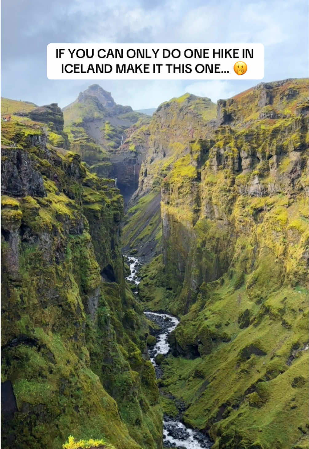 Stop scrolling and look at this masterpiece. 🤯 I finally made it to Múlagljúfur Canyon in Iceland, and it is easily one of the most stunning places on Earth. It's the definition of a hidden gem! If you're planning an Iceland trip, put this on your list immediately. 👇 🗓️ The Hike: It's about an hour-long, moderate-to-challenging uphill hike, but the views are worth every drop of sweat. However, this took me 3 hours round trip! 🗺️ The Views: Prepare for multiple massive waterfalls (Fossá and Múlafoss) plunging into the canyon's deep green gorge. 📍 Pro-Tip: It's located just off the Ring Road in the southeast, but the access road is tricky. A 4x4 is highly recommended! Trust me, this is a must-see! Is Iceland on your travel bucket list?? ✈️🌎 #mulagljufur #icelandadventure #icelandtravel #canyon #iceland 