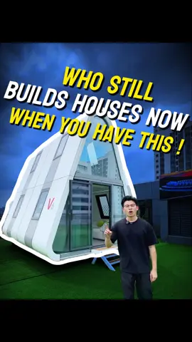 Who still builds houses now when you have this triangular house! #capsulehome #prefabhouse #spacecapsulehouse #passivehouse #capsulehouse 