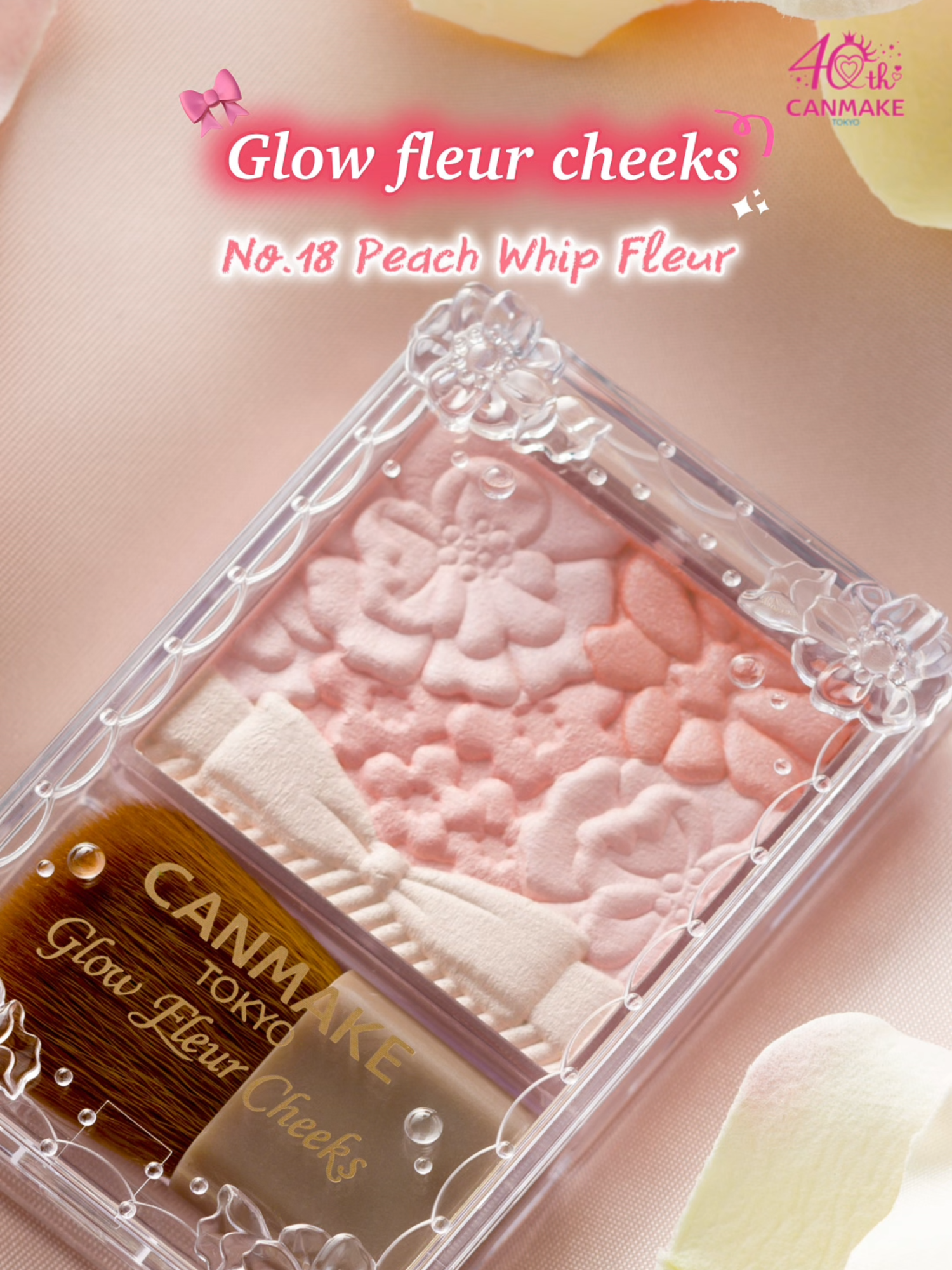 🌸 CANMAKE Glow Fleur Cheeks  No. 18 Peach Whip Fleur #CANMAKEThailand  #GlowFleurCheeks