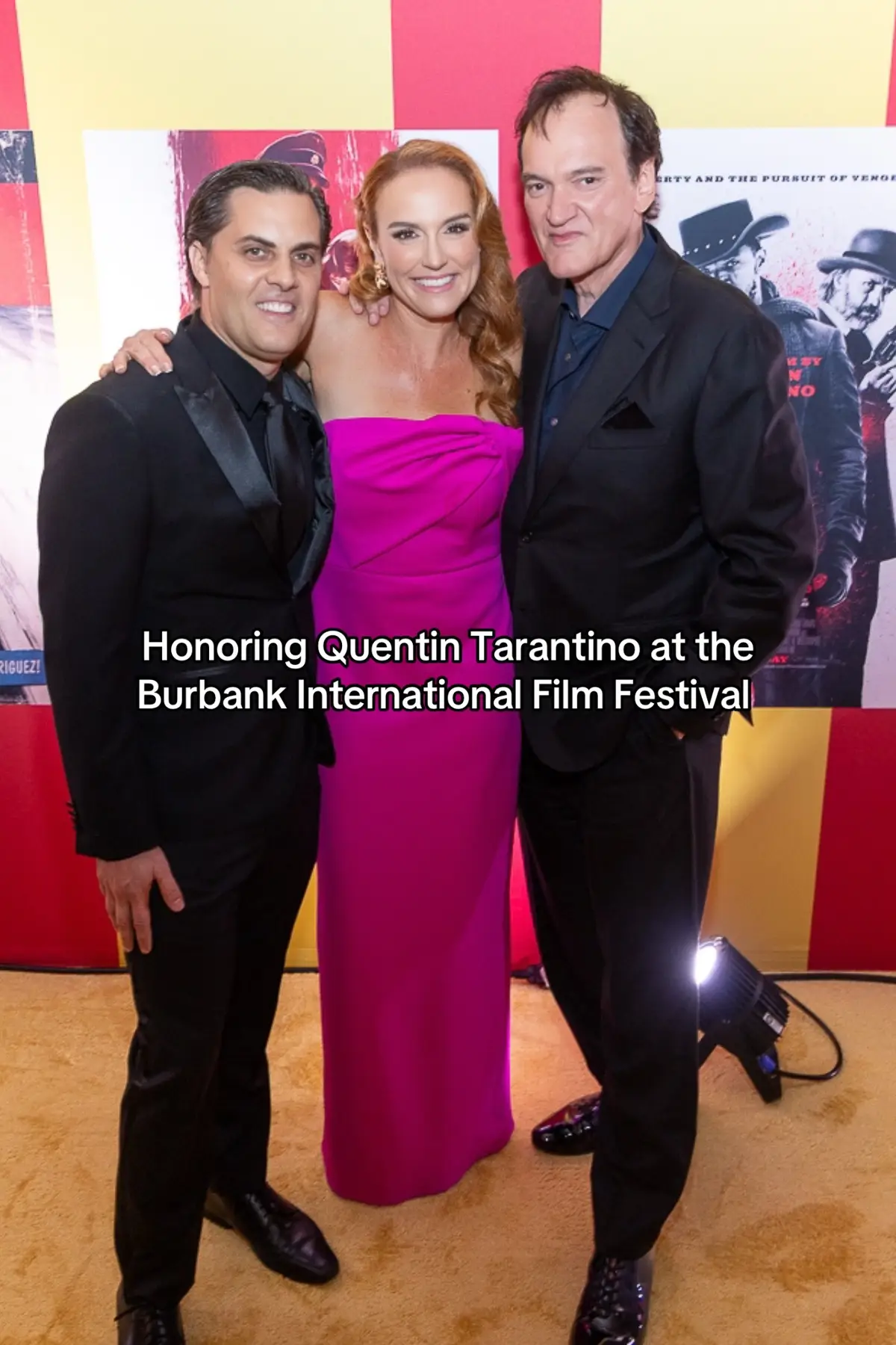 From this day forward, September 28th is now Quentin Tarantino Day!! My amazing husband Tony Muscio coordinated with the cities of Burbank and El Segundo to make this happen and it was such an incredible night honoring QT and celebrating independent film at the @Burbank Film Festival  One of the highlights of the night was hearing @Scott Feinberg438 interview Quentin for the @The Hollywood Reporter Awards Chatter podcast. It was so inspiring to hear his career retrospective and I especially loved his story about persistence and tenacity (see last videos here). You can hear the whole interview now on the Awards Chatter show wherever you get your podcasts!  It was also so amazing to hang in the incredible green room designed by the uber talented David Rodgers with special QT favorites from @Casa Vega Restaurant ❤️ Shout out to my best friend @KellyStables for being the most amazing Emcee! And to my incredible hair and makeup team @shanafru @The Trifecta Beauty for making me not look like a tired mom for once😜.  Be sure to check out the podcast episode and Happy Quentin Tarantino Day!! What's your favorite Tarantino film? #quentintarantino #tarantino #filmtok #film #filmfestival 