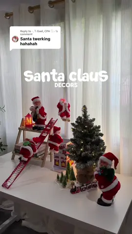 Replying to @⋆. 𐙚 Gael, CPA ♡.⋆ may pa twerkkkk pa talaga yan guyssss. Ang kulit! Hahahah #christmasdecor #christmasdecorations #santadecor #dancingsanta #santaclaus 