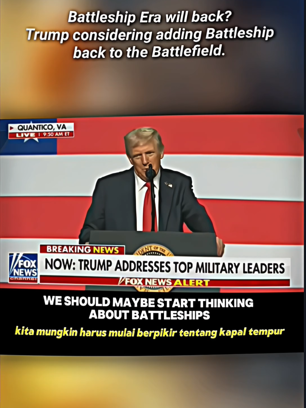 Battleship akan digunakan kembali di Masa Depan! 🔥 Donald Trump sempat bikin heboh dengan usulan untuk menghidupkan kembali kapal tempur (Battleship) ke armada Angkatan Laut AS. Padahal, battleship sudah lama dipensiunkan sejak 1992 dan kini hanya jadi kapal museum seperti USS Iowa dan USS Missouri. Ide ini langsung dipertanyakan karena biaya perbaikan kapal tua dengan mesin uap kuno akan sangat mahal, awaknya perlu dilatih lagi, dan persenjataan meriam besar dianggap sudah kalah relevan dibanding rudal modern. Di era peperangan saat ini, kapal perang raksasa justru bisa jadi target empuk bagi rudal anti-kapal dan drone. Bahkan jika dipasangi teknologi baru seperti rudal canggih atau sistem pertahanan udara modern, jumlah biaya, waktu, dan tenaga yang dibutuhkan tetap jauh lebih besar dibanding membangun kapal baru. Angkatan Laut AS saat ini lebih fokus pada kapal induk, kapal perusak, kapal selam nuklir, dan sistem drone yang lebih fleksibel dalam pertempuran. tetapi trump juga menanggap bahwa peluru akan jauh lebih murah daripada rudal, yang menjadikan usulan ini bisa kembali dipertanyakan. Req By @wisconsin.history.co.us  -------- #battleship #warship #kapalperang #donaldtrump #america  Sobat Otaku | Indonesia - All Right Reserved •