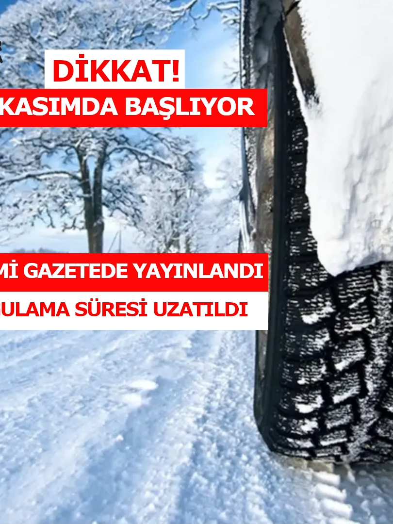 Resmi Gazete'de yayımlanan karara göre zorunlu kış lastiği uygulamasında tarihler değişti. Ulaştırma ve Altyapı Bakanlığı tarafından hazırlanan tebliğ güncellendi. Buna göre, 1 Aralık-1 Nisan olan tarihler, 15 Kasım-15 Nisan olarak belirlendi. Böylece 4 ay olan kış lastiği zorunluluğu 5 aya çıkmış oldu. #ulaştırmavealtyapıbakanlığı #kışlastiği #resmigazete