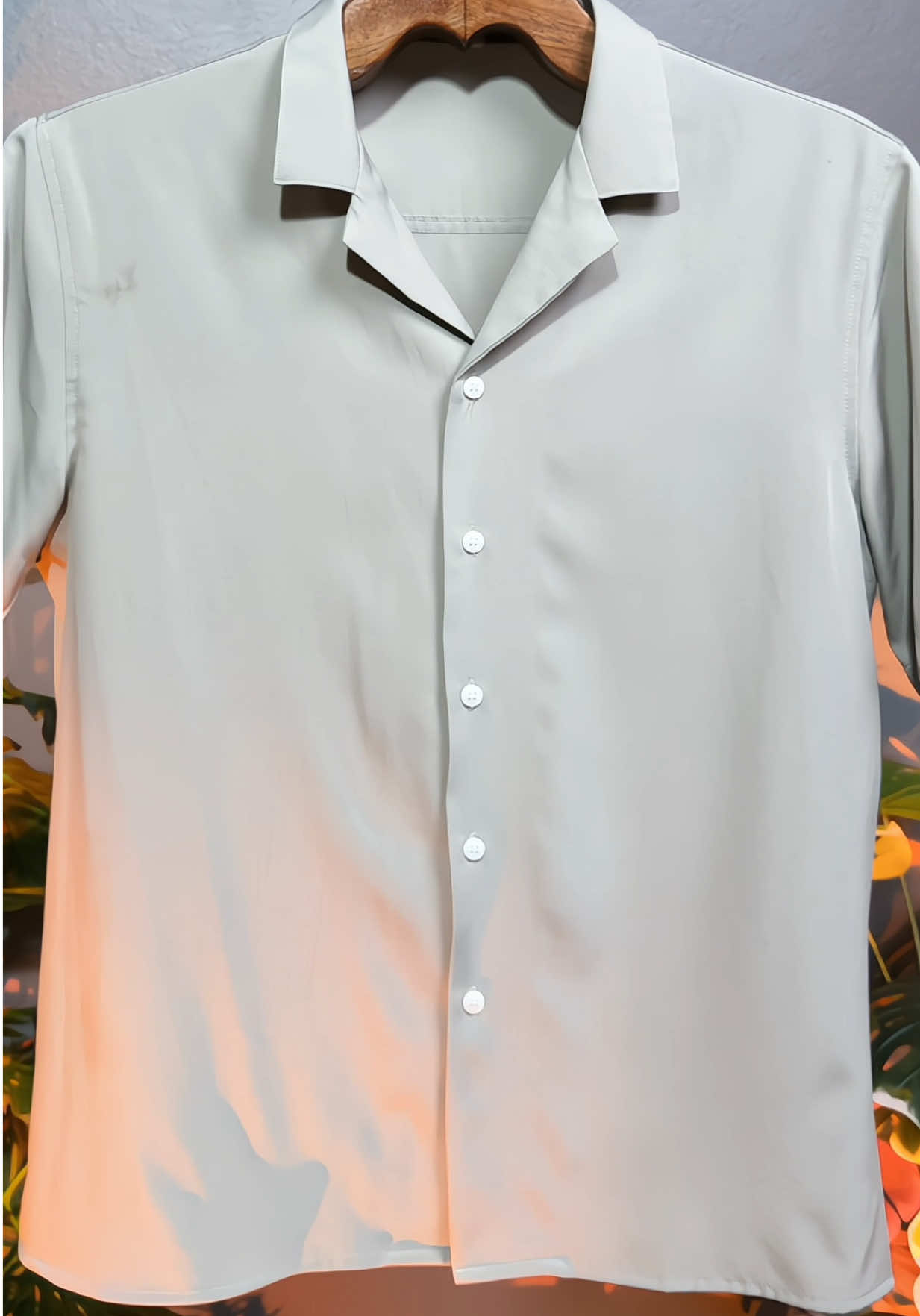 Áo sơ mi nam ngắn tay cổ vest 