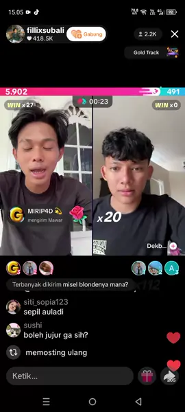 misel live gais di akun filixsubali