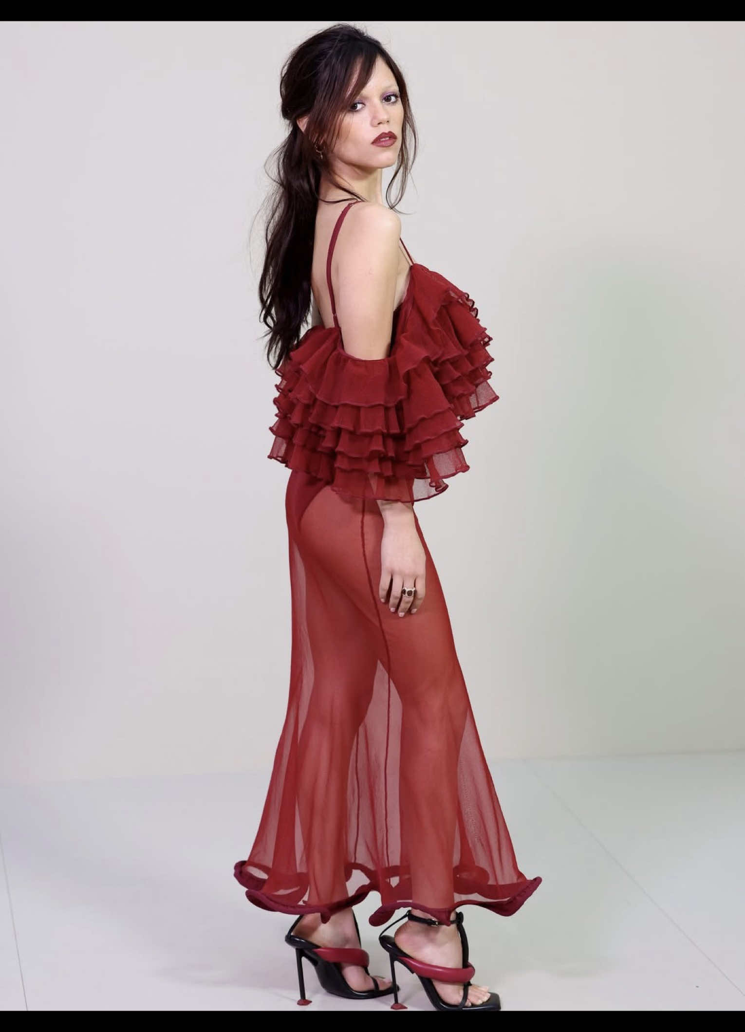 Dark red never looked this good — Jenna Ortega for Givenchy. ❤️‍🔥 🎥 voguemagazine