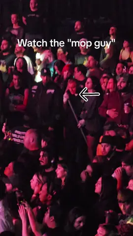 Saw this guy during the Motionless in White set at the Bring Me The Horizon show at the Intuit Dome in LA. I just KNOW this dude is underpaid. #intuitdome #bringmethehorizion  #motionlessinwhiteband  #losangeles  #mopguy 