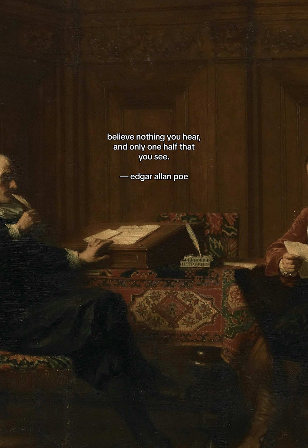 who was edgar allan poe? born in boston in 1809, he grew up surrounded by loss. his father abandoned the family and his mother died when he was just a child. the shadow of death never left him and it would shape everything he wrote. he became one of the first american writers to make a living entirely from his words, but poverty and struggle followed him all his life. despite this, he built a body of work that has never faded. poe is remembered for his dark tales of madness, guilt and fear. stories like the tell tale heart and the fall of the house of usher looked deep into the fragile mind and showed how reality can break apart under pressure. but he was also a poet of longing and beauty. in poems like annabel lee and the raven he gave voice to love touched by grief, creating verses that people still recite nearly two centuries later. his writing explored obsession, dreams, the pull of the unknown and the way death hovers over life. he turned pain into art, showing that horror and beauty often live side by side. edgar allan poe died in 1849 at just forty years old, under mysterious circumstances that remain unsolved. yet the world he created has outlived him, a world where mystery, love and despair continue to haunt every reader who dares to enter. #edgarallanpoe #trustnoone #darkphilosophy #poetry #dailyquotes 