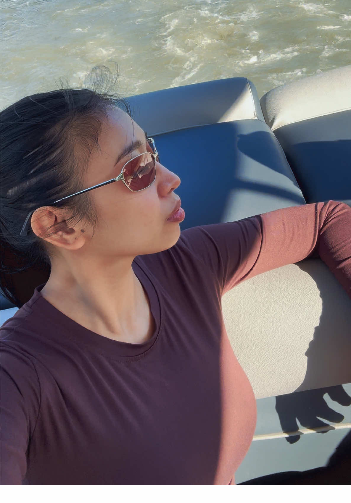 Mtkavari River on a boat with @Sunnies Studios - Aspen in Silver Lychee ✨ #sunniesspecs #fyp 