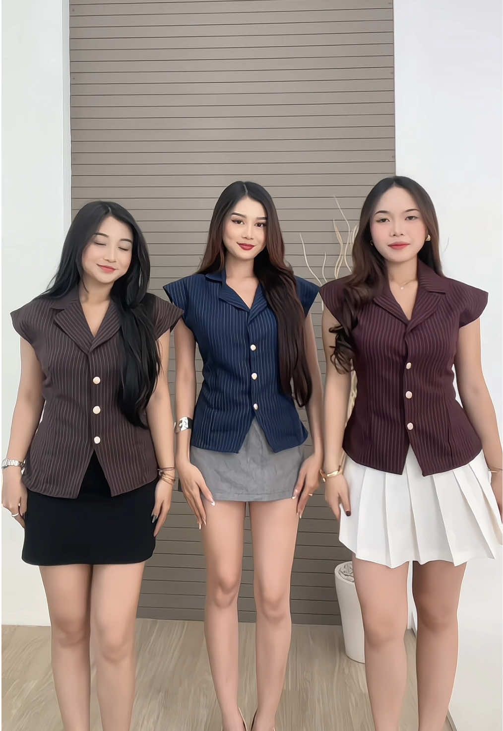 Bintang 5 seperti baju ini🫰😍 #stripeshirt #vest #kemeja #outfitngampus 