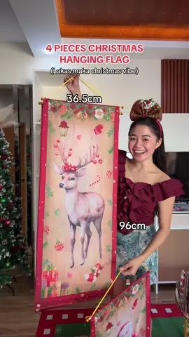 Deserve ng bahay niyo to😭.Ang Lakas maka christmas spirit. Tawag Pansin ng bisita😍 #christmashangingflag #christmasflag #christmaswalldecor #christmasbanner #backdrop 