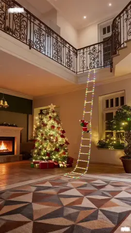 Love It🎅 Christmas Santa Climbing Stairs Light#christmas #christmasdecor #christmaslights #decor #santaclaus