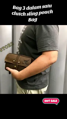 Bag 3 dalam 1 boleh jadi pouch sling clutch bag #fypageシ #tiktokfypシ #leather 