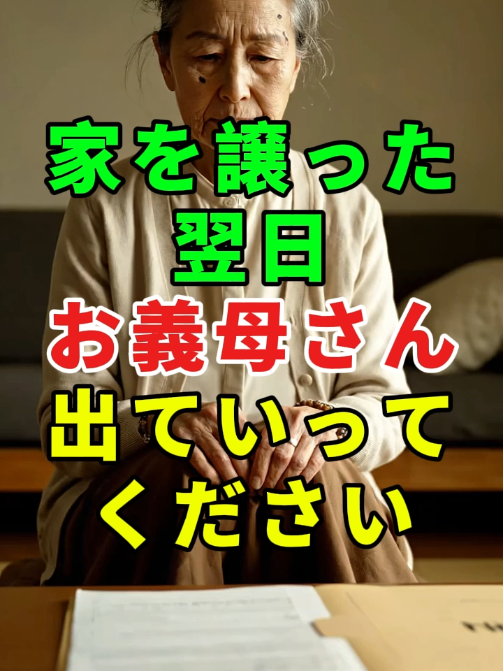 家を譲った翌日——「お義母さん、出ていってください」#ドラマ#実話 #実話ストーリー#人生#shorts
