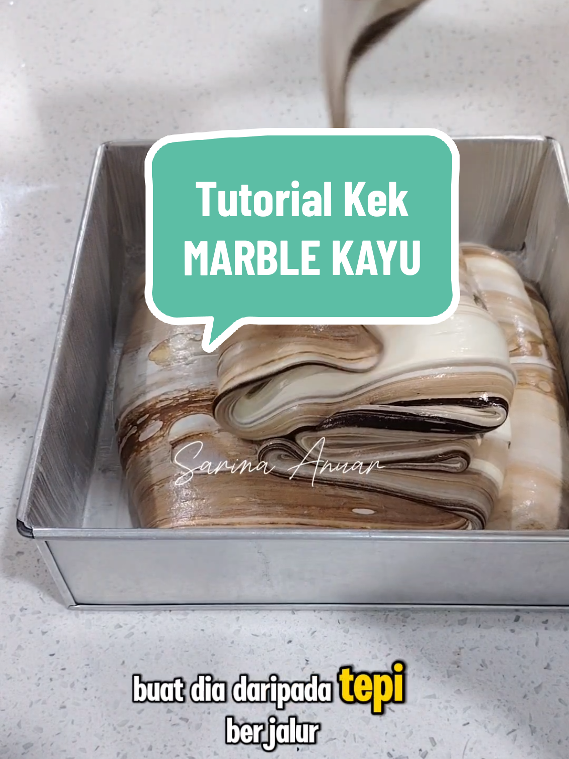 Replying to @sofia.ariana14 Ok, ni cara sy buat ye. Tgk video sampai habis tau.Selamat Mencuba Semoga bermanfaat. #kekmarblebysarinaanuar #kekmarblenilai #kekmarblekayu #kekmarblecorakkayu #kekmarblemocha 