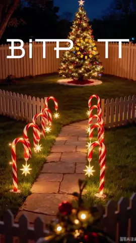 Christmas outdoor solar candy lamp, inserted in the garden, very beautiful #BITPOTT  #SolarLights #SmartLamp #OutdoorDecor #tiktokshopfalldealsforyou 