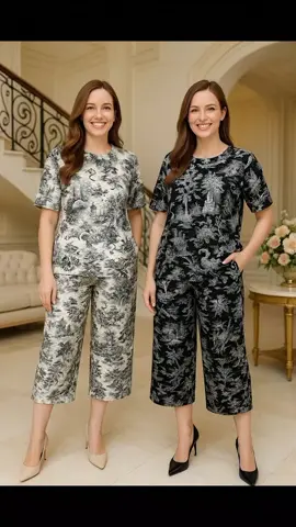 VIDYA - Setelan Sissy 136565 Set 7per8 setelan santai lengan pendek rayon motif baju tidur wanita celana panjang  #setelanbajutidur #cantiknyamandipakai #fyp 