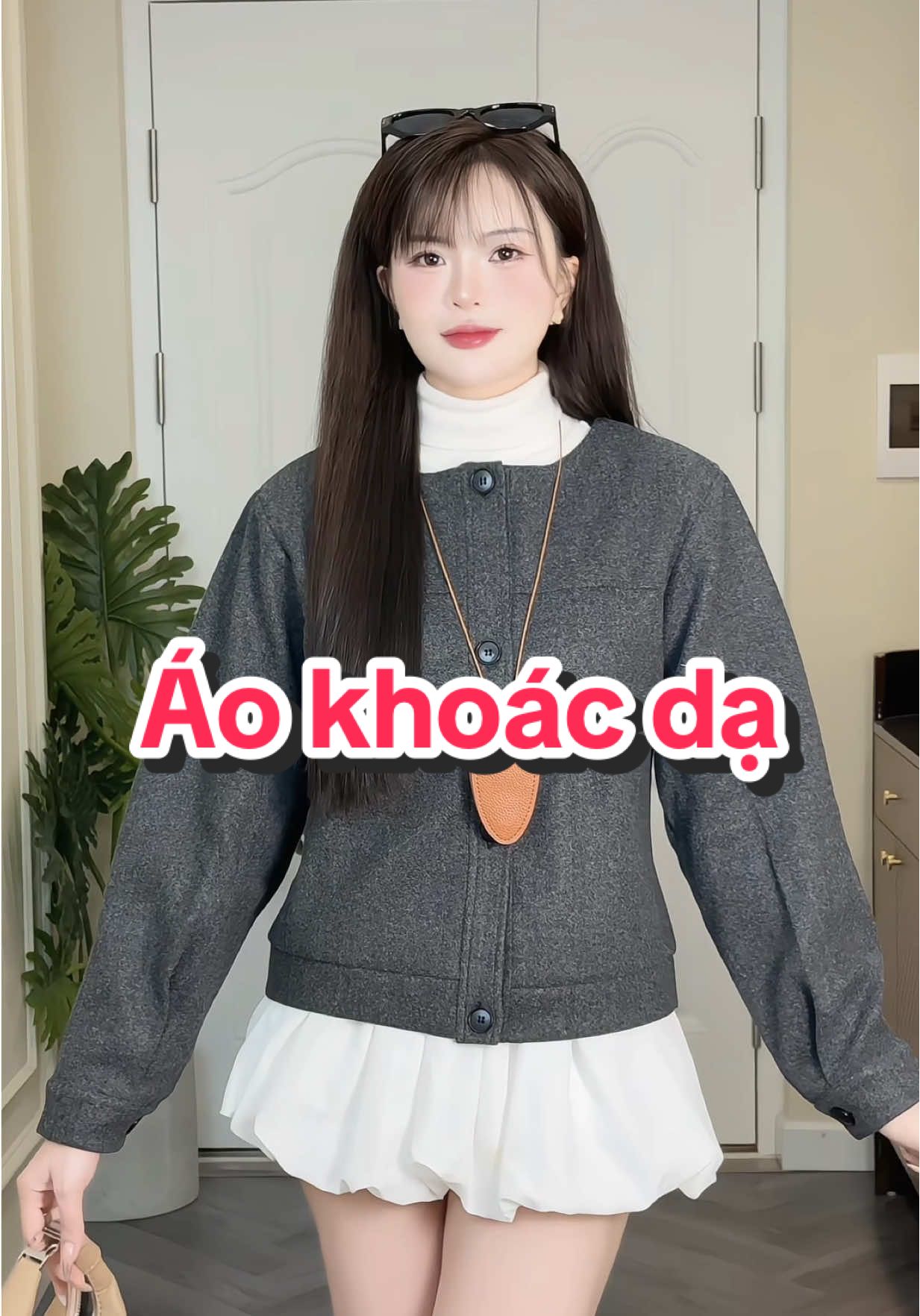 Áo khoác dạ ghi tay bồng #champhanriview #aokhoac 