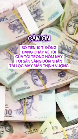 SỐ TIỀN 10 TỈ ĐỒNG ĐANG CHẢY VỀ TÚI CỦA TÔI TRONG HÔM NAY TÔI SẴN SÀNG ĐÓN NHẬN TÀI LỘC MAY MẮN THỊNH VƯỢNG #thinhloc #cobatailoc #tien #luathapdan 