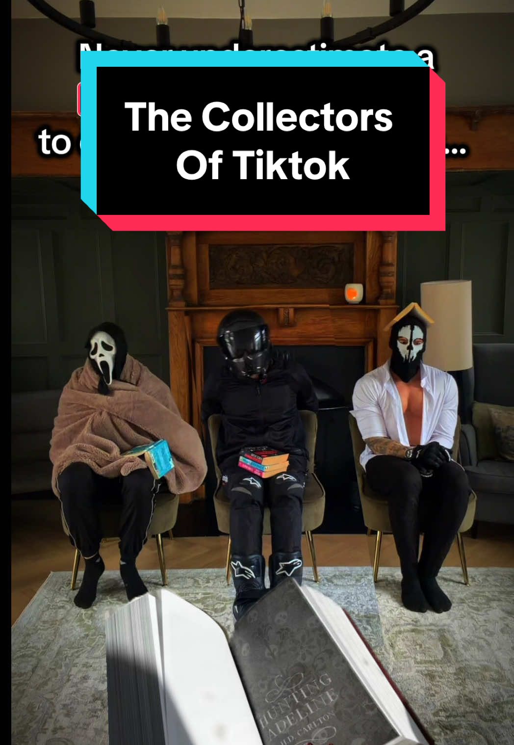 New sadistic Booktok game idea…Whoever can balance the book the longest gets to go free?  #BookTok #ghostface #biketok #funnytiktok #masktok 