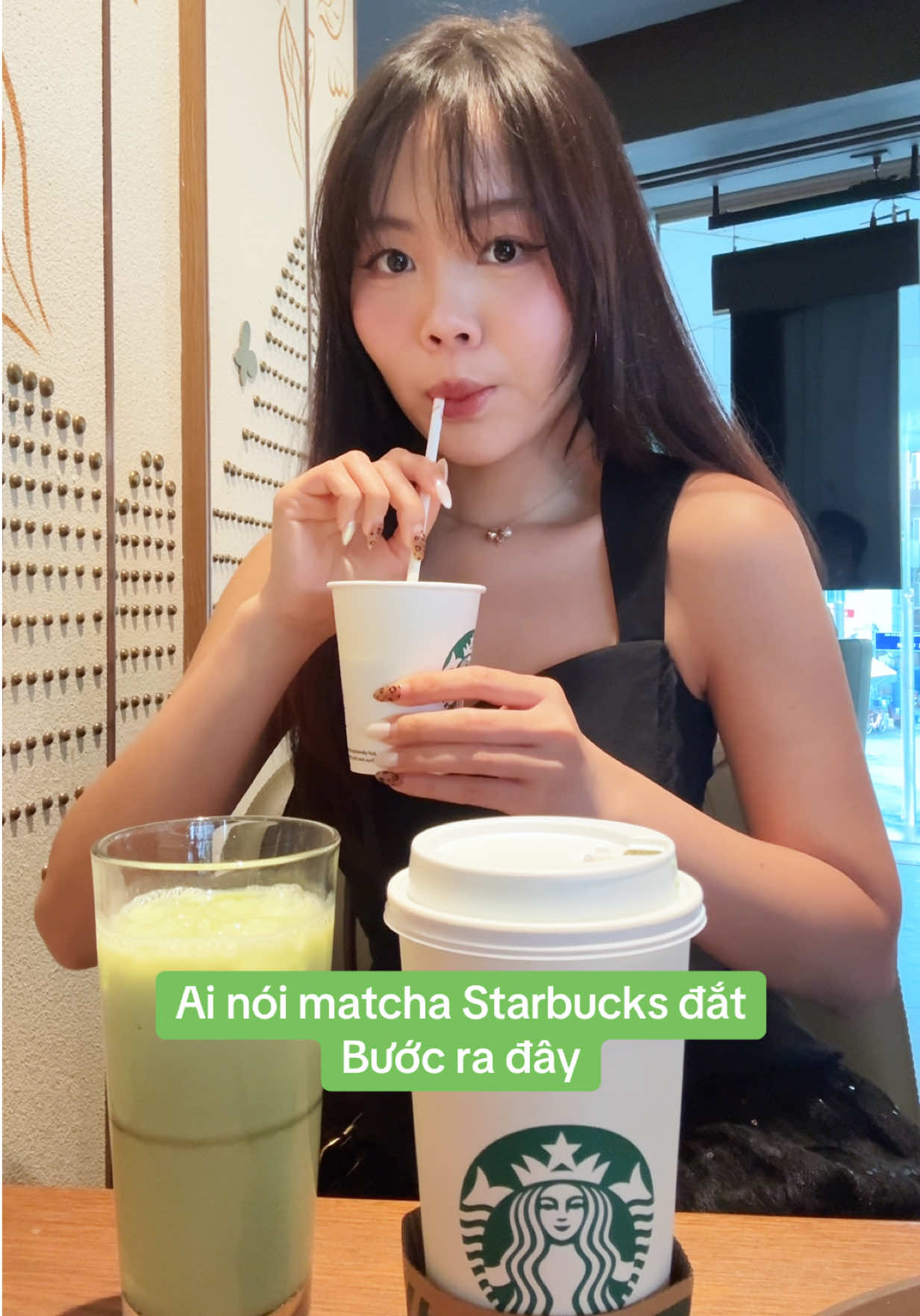 Đu trend hot matcha latte venti size ở Starbucks để chứng minh Tiên cá hổng mắc #meomaylanh #viral #matcha #matchalatte #trending 