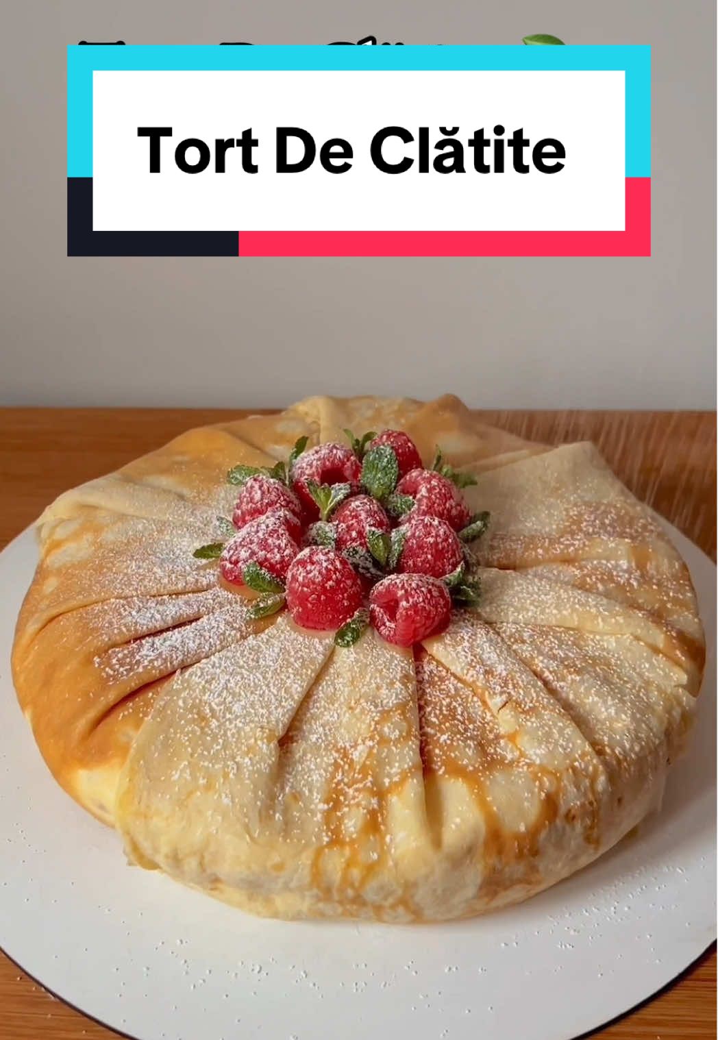 Crepe Cake 🍒 Tort de clătite pufoase cu mascarpone și vișine. Un deliciu.🍒 #quickdessert #crepecake #tortdeclatite #clatite #retetesimple 