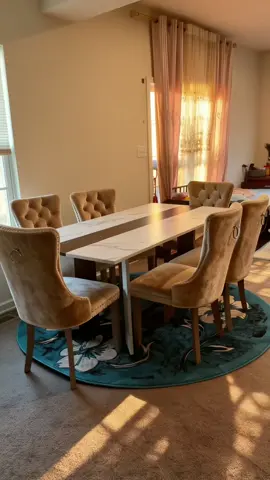 Set of 6 = full upgrade for your dining space 🪑 Elegant, modern, and comfy!	#dea29e9 	#diningroomstyle #modernhome #homefurniture #interiordesign 