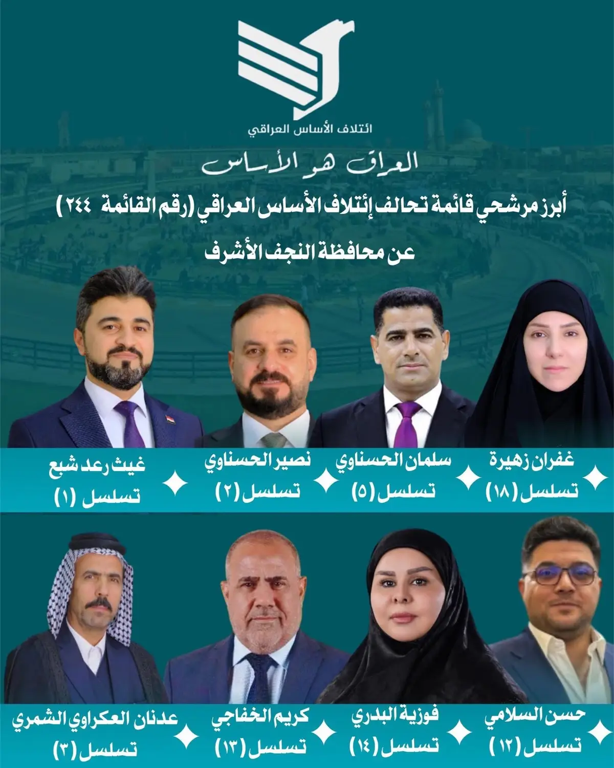 أبرز مرشحين الانتخابية في محافظة النجف الاشرف  من ستختار يمثلك كمواطن نجفي ؟ #النجف #النجف_الأشرف #النجف_الاشرف_الان #الكوفه #الكوفة 