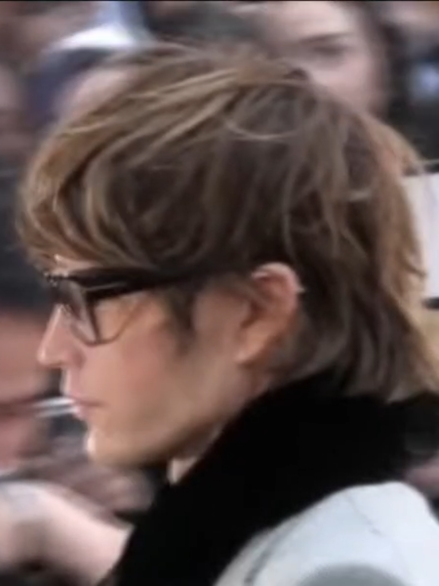 Jordan Barrett Tom Ford 2025 Paris fashion week October 1 2025.#jordanbarrett #parisfashionweek #model #fashion  Jordan Barrett at Paris fashion week 2025.He accessorised with black-framed glasses for a touch of intellectual polish, completing the look with classic black shoes. 