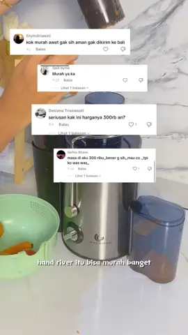 Ngejus buah ga perlu lagi ada tambahan gula ataupun air, rasanya alami buah tetap terjaga🥰🫶🏻 #slowjuicer #hanriver #juicer #blender #juicermurah 