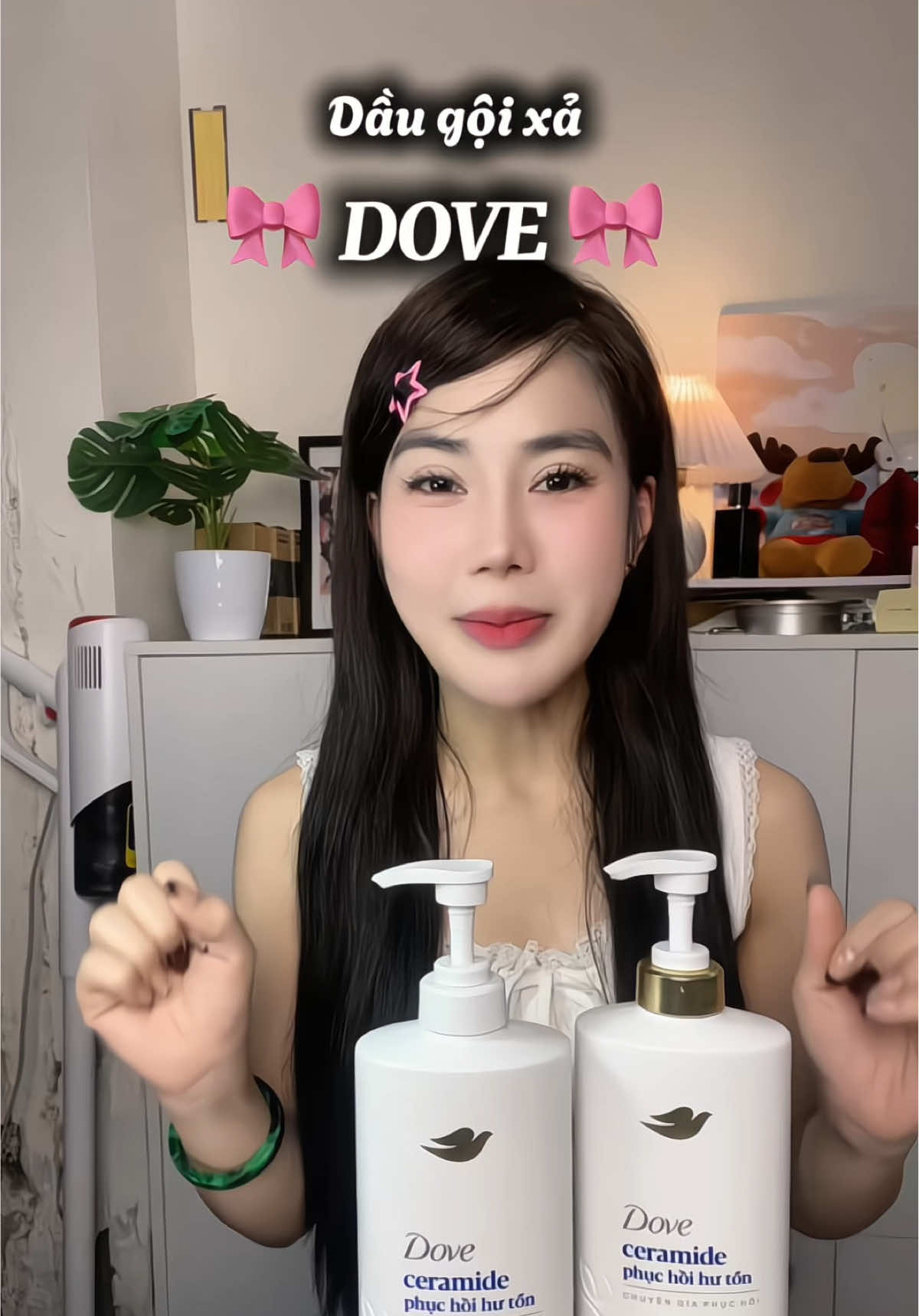 “Tóc hư tổn bao nhiêu, Dove cũng ‘cân’ được hết 👏. Cặp gội xả chân ái của tui, dầu gội phục hồi  – mượt, thơm, bồng bềnh cả ngày 🌸”#Dove #hoptaccungunilever #uongdove #daugoi #xuhuong 