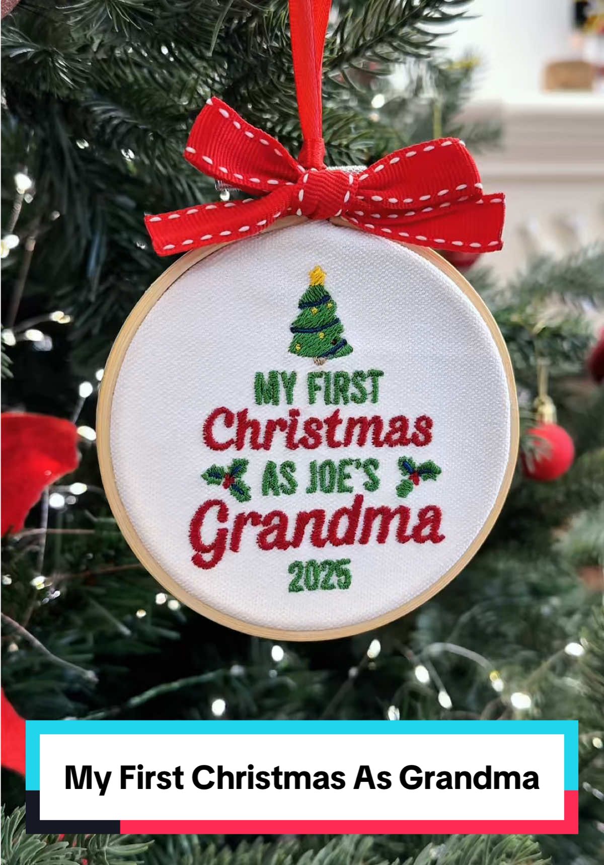 For the woman who just earned the most beautiful promotion of all 📈👵🎄 #macorner #embroideredornament #nana #grandma #christmasgift