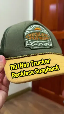 Mũ/Nón lưỡi trai phong cách trucker dạng gài snapback nhà reckless chính hãng. Mát mẽ thoáng khí, form đứng phù hợp người đi ngoài trời thể thao #snapback #trucker 