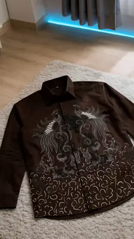 WIRATAMA Coklat Mahogany Slimfit pria lengan panjang#kemeja #batik #bajupria #fyp 