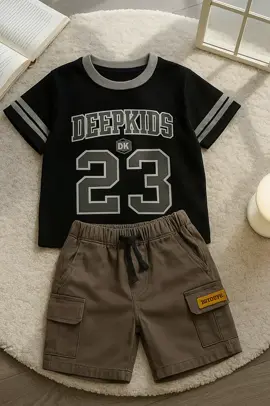 Setelan Anak Laki Laki Kaos Jersey Bahan Cotton Combed Dan Celana Cargo Pdk Premium Usia 1-12 Tahun | Set KJR Cargo Pdk #kidsfashion #kaosjersey #celanacargo 