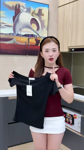 (Tặng dây) Áo Thun Ôm Lệch Vai #nguyễn_thuý_hiền 