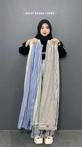 try on celana rayon striped yang lagi viral 😍 #stripedpants #celanastripe #kulotrayon #racuntiktok 