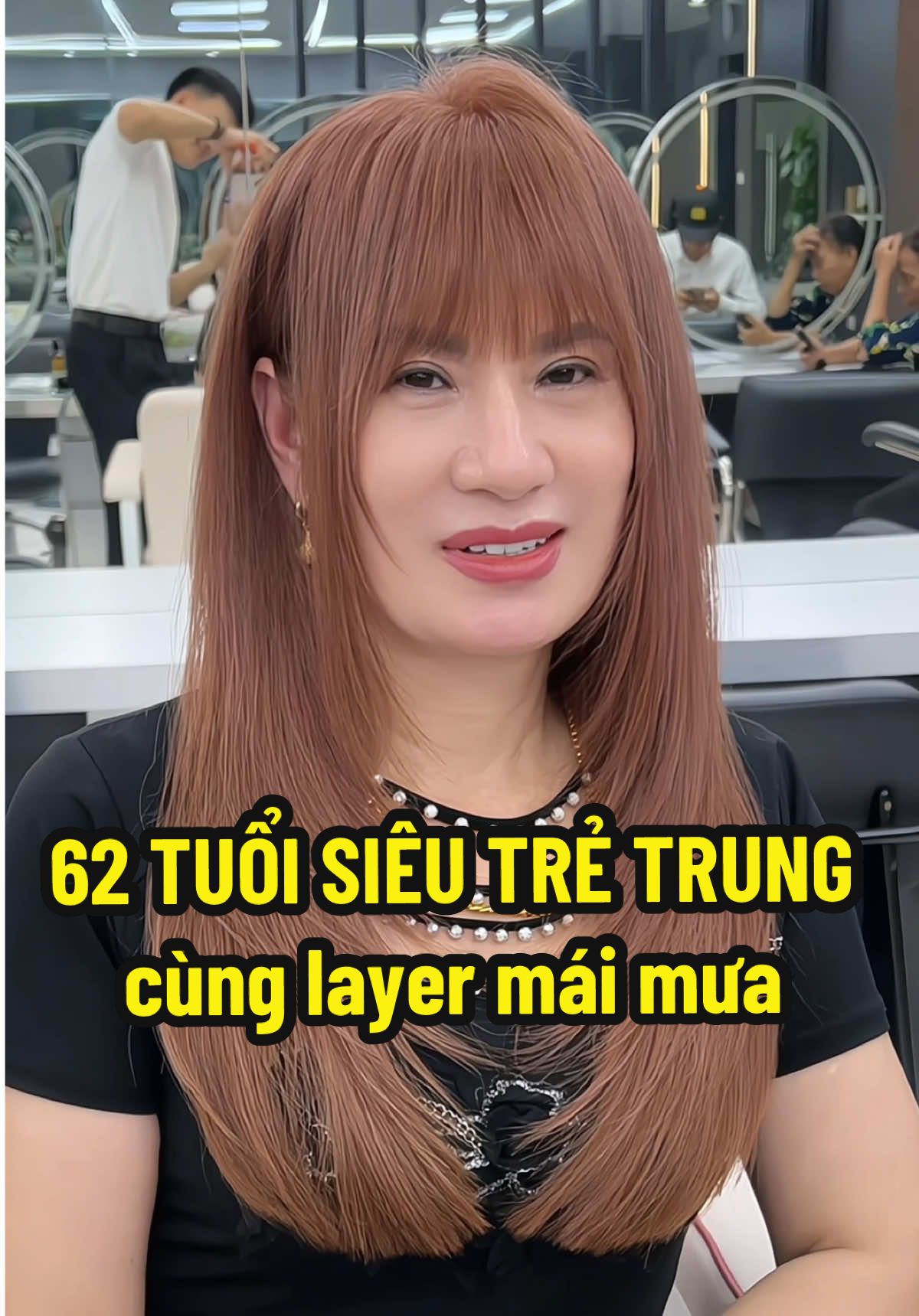 62 Tuổi siêu trẻ trung cùng kiểu tóc layer mái mưa suôn mượt dễ chăm sóc #layer #tocdep #hairstyle 