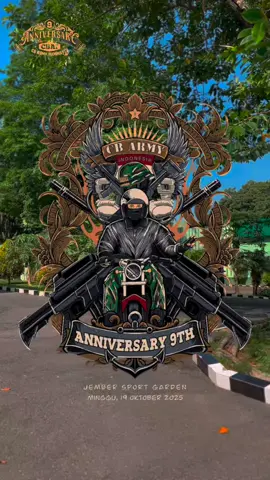 Mohon ijin Mohon Do'a Restu Dan Suport Anniversary ke 9 CBARMY INDONESIA Dan HUT TNI ke 80  Yang akan dilaksanakan Tanggal 19 Oktober 2025 di Stadion Jember Sport Garden Jangan Lupa Di borong marchendesnya 
