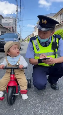 赤ちゃんに職質👶平和だな　#赤ちゃん #babytiktok #babylove #babyai #職務質問 