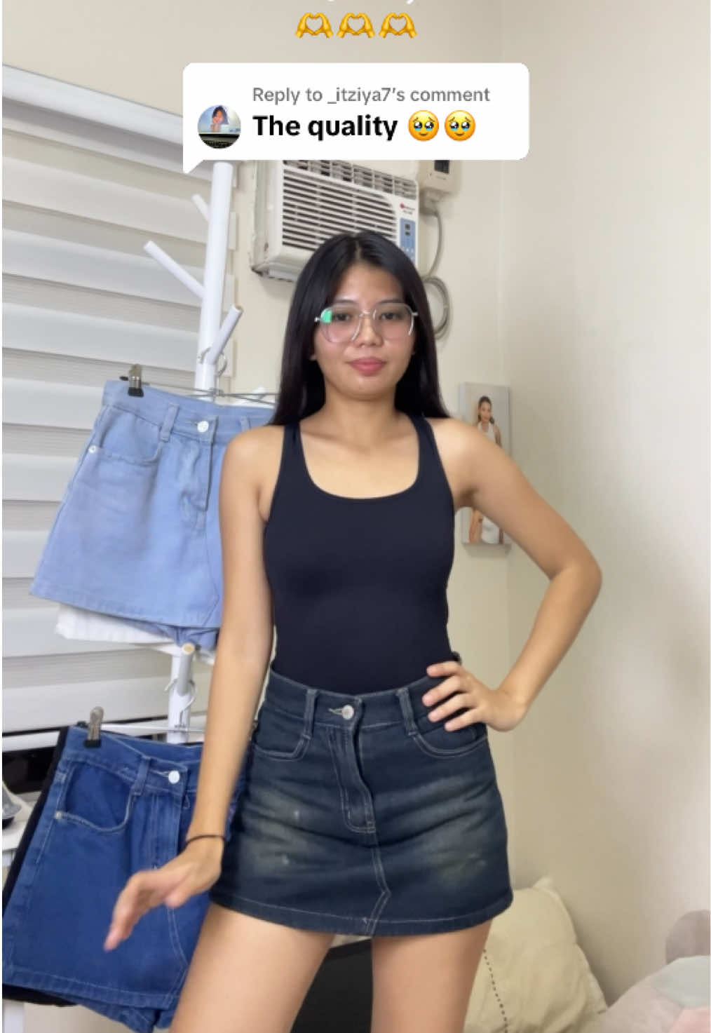 Replying to @_itziya7 wearing retro in size XS=24!!🫶 quality talaga ang denim skort na itoo! #denimskort #skort #denimskirt #skirt #fyp 