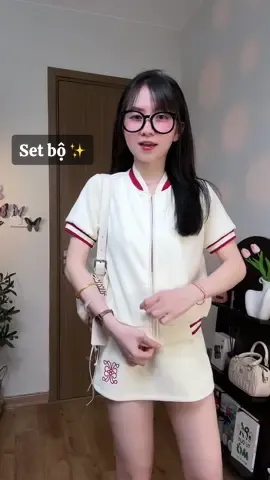 Mặc cả set như này đỡ phải suy nghĩ phối đồ nha mb ✨🍂 #xuhuong #setbo #meozbasic 