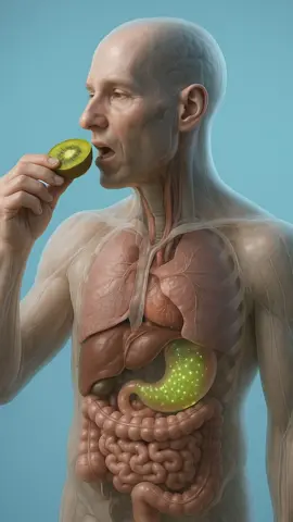 What happens while eating kiwi inside of the human body? #humanbody #anatomy #health #sciencetok #aiart 