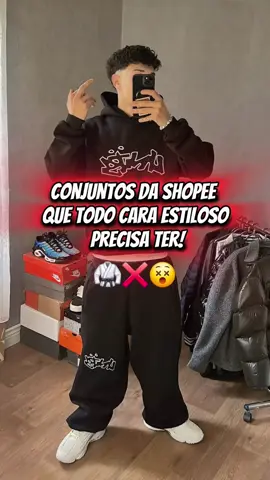 LINK NA BIO 🤙🧡 . Conjuntos da Shopee que todo cara estiloso precisa ter! 🥋❌️😵 #conjuntos #modamasculina #shopeehaul #conjuntomasculino #roupasmasculinas 