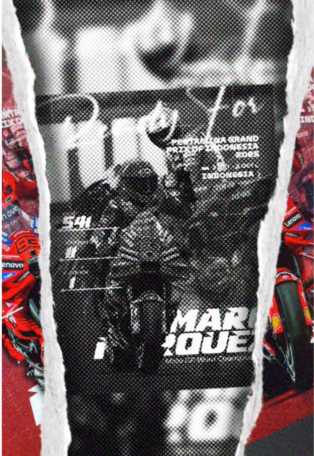 Juara dunia yang belum pernah finis di mandalika #grapicdesign #motogp2025 #marcmarquez #mandalikamotogp #motogpindonesia 
