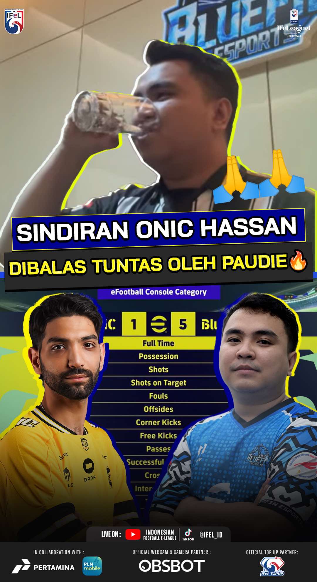 Paudie berhasil balas sindiran Onic Hasan dengan skor telak 5 -1👀😱🔥 #ifelditiktok #efootball2026 #efootball #ifeleague1 #onicesport 