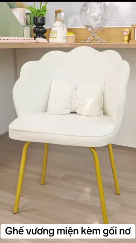 GHẾ VƯƠNG NIỆM CAO CẤP KÈM GỐI NƠ, TỰA LƯNG ĐỆM MÚT DÀY DẶN, CHÂN SƠN TĨNH ĐIỆN CHỐNG GỈ #giadungtienich #ghenail #fyb 