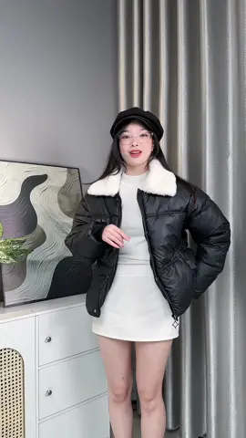 Áo khoác phao da phối cổ lông #hiennguyen666666 #thoitrangnu #aokhoacphao #aokhoacnu #xuhuong 