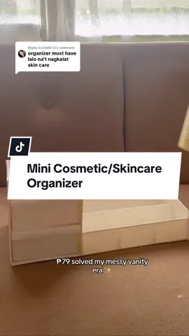 Replying to @Enelin O. Messy vanity? This budget organizer is the solution 🧴💖 #skincareorganizer #ministoragebox #cosmeticorganizer #affordableorganizer 