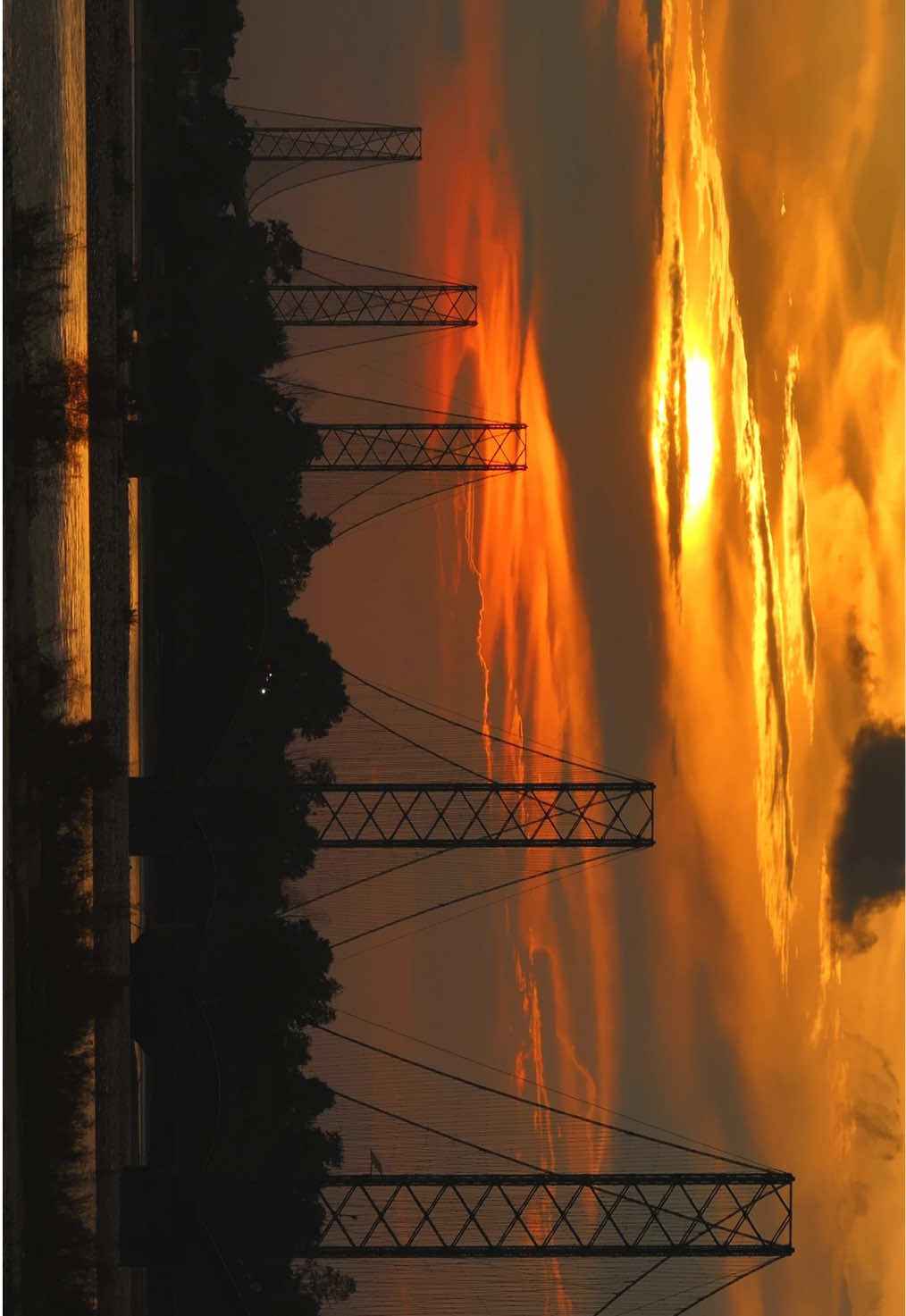 Beautiful view of sunset as seen from Dodhara Chandani Suspension Bridge, Kanchanpur ♥️🇳🇵#fest_nepal🇳🇵 